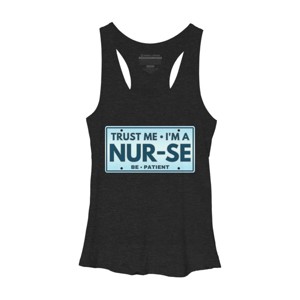 Women's Design By Humans Trust Me I'm A Nur-se License Plate By punsalan Racerback Tank Top - 1 of 2