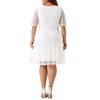 Agnes Orinda Women's Plus Size V Neck Swing Cocktail Wedding Midi Lace A-Line Dress - 4 of 4