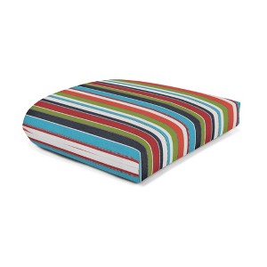 Casual Cushion Stripe Sunbrella Fabric 1-Piece Indoor/Outdoor Wicker Seat Pad, 18"W x 18"L - 1 of 4