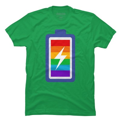 Adult Design By Humans Pride Charging Battery By PINHEAD66 T-Shirt