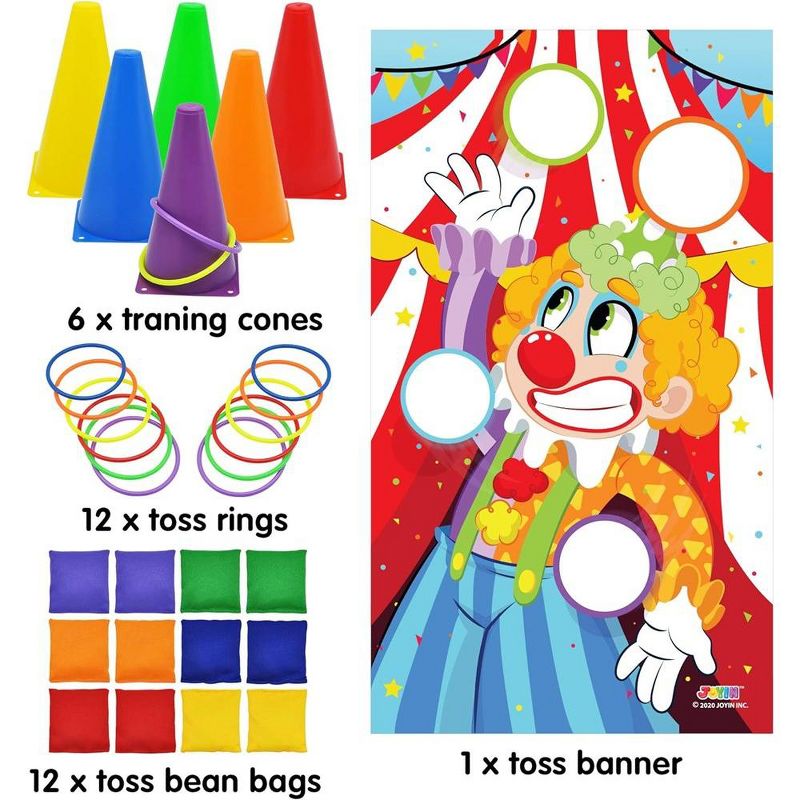 Syncfun 31 Pcs 3 in 1 Carnival Games, Easter Ring Toss Yard Game Set, Bean Bags, Cones - Outdoor Toys for Toddlers & Kids, 3 of 9