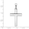 Black Bow Jewelry 14K White Gold Polished Hollow Latin Cross Pendant 22 x 42mm - 4 of 4