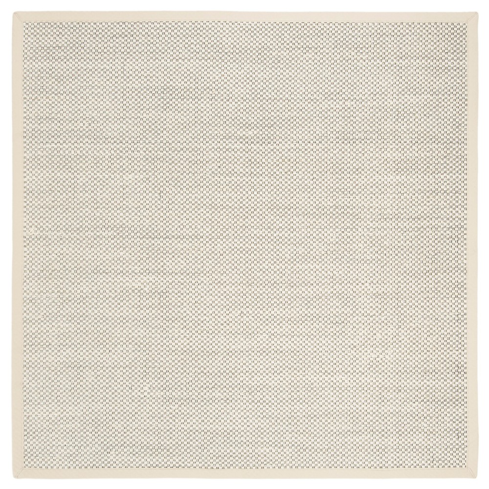 6'x6' Solid Loomed Square Area Rug Black/Ivory - Safavieh