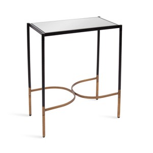 Kate and Laurel Catriona Side Table Mirror and Metal, 11x19x24, Black and Gold - 1 of 4