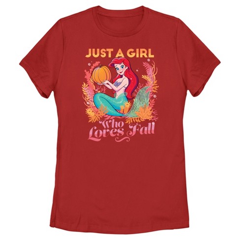 Women T-shirt Disney Princess Mermaid Ariel Printed T Shirt girl