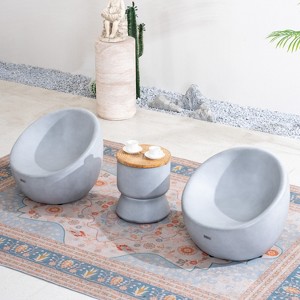 Moda Furnishings 3 - Piece Terrafab Patio Outdoor Conversation Set With Ice Bucket - 1 of 4