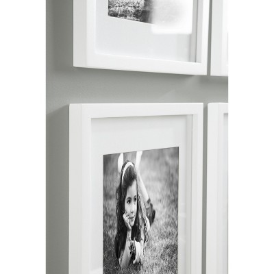White Wood 11x14 Matted Picture Frame Set of 4