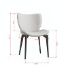 Dining Chairs Set of 2, Modern Design Home Chairs, PU Leather Metal Dining Chairs for Kitchen Dining Room-Gray - 3 of 4