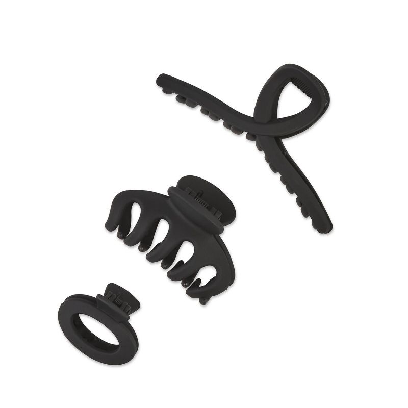 sc&#252;nci Assorted Styles Claw Clips - Matte Black - All Hair - 3pcs, 4 of 6