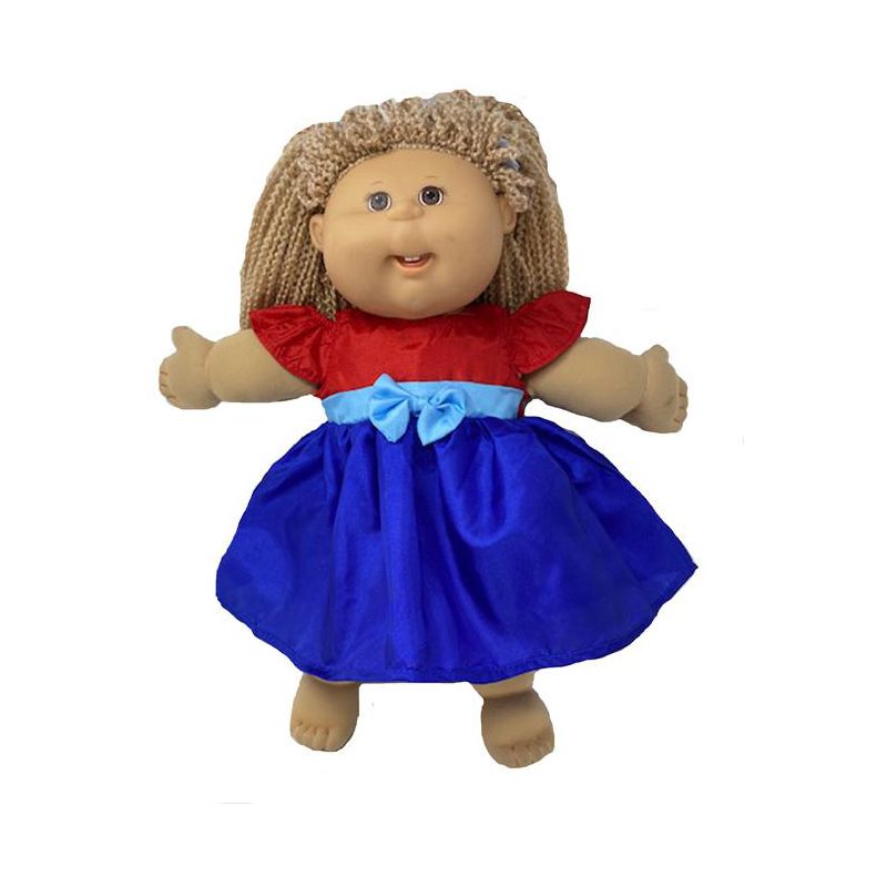 Doll Clothes Superstore Red and Blue dress Compatible with Cabbage Patch Kid Dolls, 2 of 5