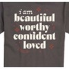 Men's - Instant Message - Beautiful Worthy Confident Loved Short Sleeve Graphic T-Shirt - 2 of 4