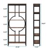Resenkos Bookshelf, Bookcase Standing Shelf Unts,6-Tier Bookshelf, 70.9" Industrial Bookcase Display Shelf,Walnut & Black Brown - 2 of 4