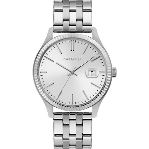 Caravelle designed by Bulova Men's Dress 3-Hand Date Quartz Watch, Coin Edge Bezel - image 1 of 4