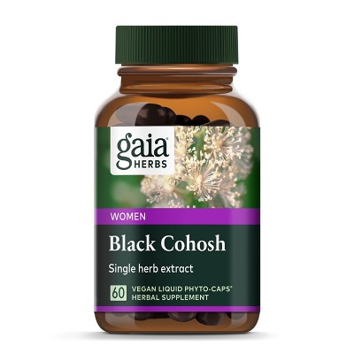 Gaia Herbs Black Cohosh - Menopause Supplement Supporting Hormone Balance & Health for Women* - 60 Vegan Liquid Phyto-Capsules (Up to 30-Day Supply)