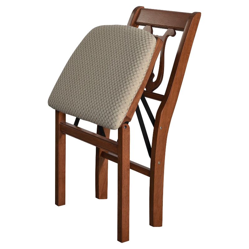 2pc French Cane Folding Chairs Cherry - Stakmore, 3 of 7