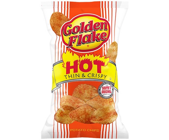 Golden Flake Hot Thin & Crispy Potato Chips - 2oz