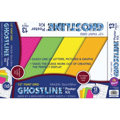 Ghostline Poster Board Kit, 5 Assorted Colors, 14" x 22", 13 Pieces