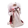 Kurt Adler 12-Inch White, Silver and Burgundy Angel Tree Topper with Fiberoptic LED Lights - 2 of 4