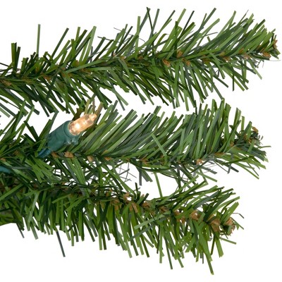 7-Foot Pre-Lit Canadian Pine Artificial Christmas Wreath with Clear Lights