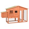 'vidaXL Large Wooden Chicken Coop with Nest Box - Solid Fir Wood and Galvanized Steel Poultry Cage with Raised Sleeping Area and Spacious Run - 2 of 4