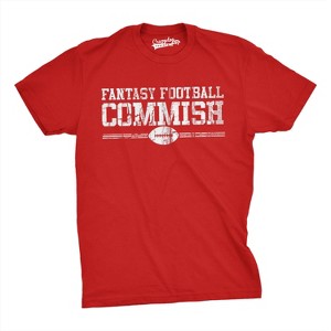 Mens Fantasy Football Commish T Shirt Funny Gift for Dad Game day Graphic Cool - Crazy Dog Men's T Shirt - 1 of 4