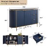 SinCiDo Sideboard Buffet Servers with 4 Doors & 3 Drawers, 60″W Luxury Fluted Kitchen Storage Cabinet with Faux Marble Tabletop - 2 of 4