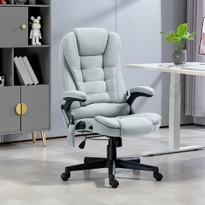 Okak 6 Point Vibrating Massage Executive Office Chair with Heat, Reclining Computer Chair with Remote, Comfy Chair for Study, Office, Gray - 1 of 4