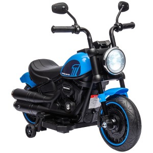 Aosom Kids Motorcycle with Training Wheels, 6V Battery-Operated Motorbike for Kids with SIngle-Button Start, Headlight, for 18-48 Months - 1 of 4