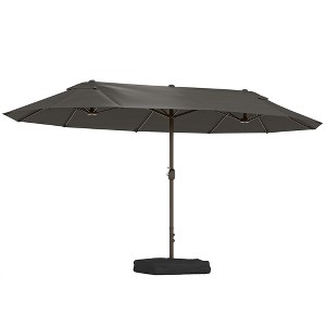 Outsunny 15ft Patio Umbrella Double-Sided Outdoor Market Extra Large Umbrella with Crank Handle for Deck, Lawn, Backyard and Pool - 1 of 4