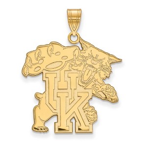 Black Bow Jewelry 14k Yellow Gold Plated Sterling Silver Kentucky Wildcats NCAA Extra Large Pendant - 1 of 3