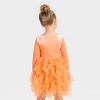 Toddler Girls' Halloween Pumpkin Jack-o'-lantern Tulle Dress - Orange - 3 of 4