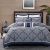 Okak Queen/King 8-Piece Brushed Jacquard Comforter with Classic Woven Pattern,Comfortable Quilt Comforter Bedding Sets,Machine Washable - 2 of 4