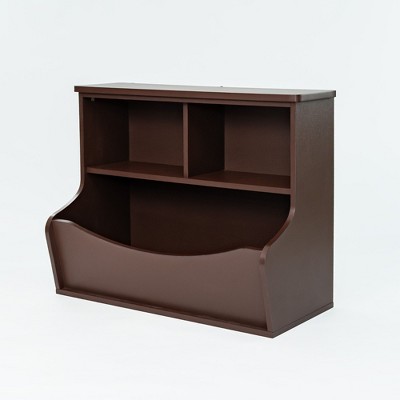 PJ Wood Multi-Functional Bookcase, Store or Display Books of Different Sizes, Wooden Floor Standing Shelf Organizer for Home or Office, Espresso