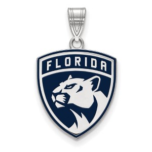 Black Bow Jewelry Sterling Silver Florida Panthers NHL Large Pendant - 1 of 3