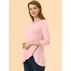 Allegra K Women's 3/4 Sleeve Round Neck Button Decor Casual Stretchy Tunic Tops - 3 of 4