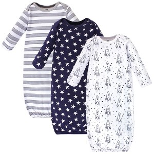 Hudson Baby Infant Boys Cotton Gowns, Rocket Ship, Preemie/Newborn - 1 of 4