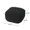 Bean Bag Ottoman Modern Handcrafted Cotton Pouf for Living Room or Bedroom Seating 20.5"-3irtyhousy - 4 of 4