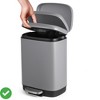 Bathroom Waste Bin 12L Capacity w/ Odor-Blocking Lid Hands-Free Foot Pedal Operation - 4 of 4