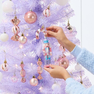 Lavender 4ft Prelit Spruce Christmas Tree with White LED Lights