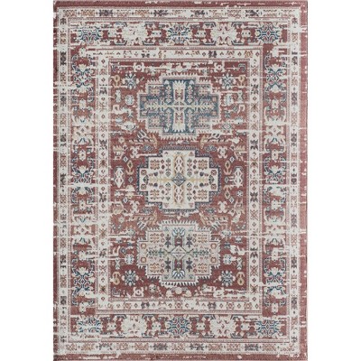 Cardinal Sundara 60" Round Red Synthetic Area Rug