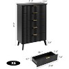 5 Drawers Dresser for Bedroom,47.2" Tall Dressers with Curved Profile Design, Fluted Wood Drawers with Gold Handle for Living Room - 3 of 4