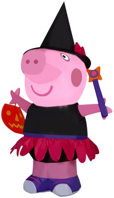 Peppa Pig Airblown Inflatable Peppa Pig as Witch Peppa Pig, 4 ft Tall, Multi