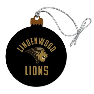 Lindenwood University Lions Logo Wood Christmas Tree Holiday Ornament