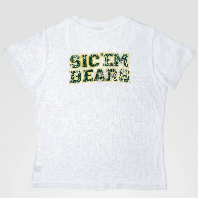 NCAA Baylor Bears Deep V-Neck Burnout T-Shirt - White S