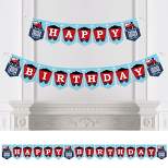 Big Dot of Happiness Railroad Party Crossing - Steam Train Birthday Party Bunting Banner - Birthday Party Decorations - Happy Birthday