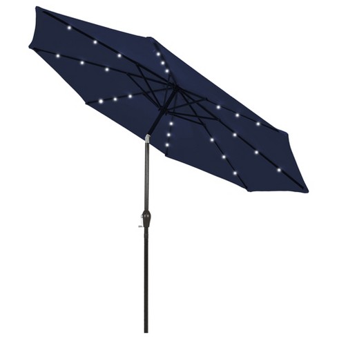 Costway 9 FT Patio Solar Umbrella LED Patio Market Steel Tilt with Crank Outdoor Navy - image 1 of 4