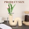 Unique Bargains Ceramics Minimalist Modern Decorative S-Shape Vase Beige - 2 of 4