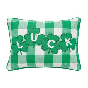 C&F Home 12" x 16" St. Patrick's Day Shamrock "Luck" Rectangle Cotton Accent Throw Pillow - 1 of 4