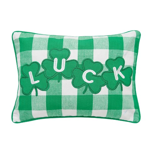 Yakuyir St Patricks Day Throw Pillow Covers 18x18 Set of 4 Linen Spring  Green Irish Shamrock Clover Lucky Home Decor Happy St Patrick''s Holiday