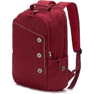 MaseiKar 15.6 inch Laptop Backpack for Women, Stylish Buttons Decor Daypack Fit 15.6 inch Notebook, Computer Notebook Bag with USB Charging Port - 1 of 4